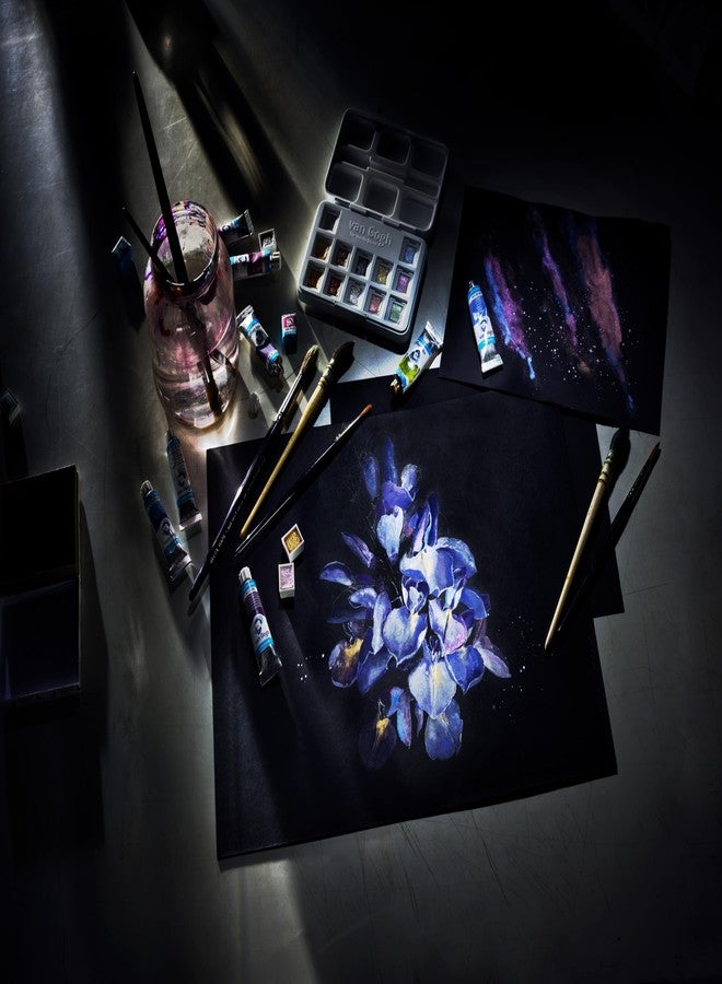 Van Gogh Watercolor Paper Pad, 140lb, Black Paper, 12 Sheets, 11.7" x 16.5" / A3 - Image 3